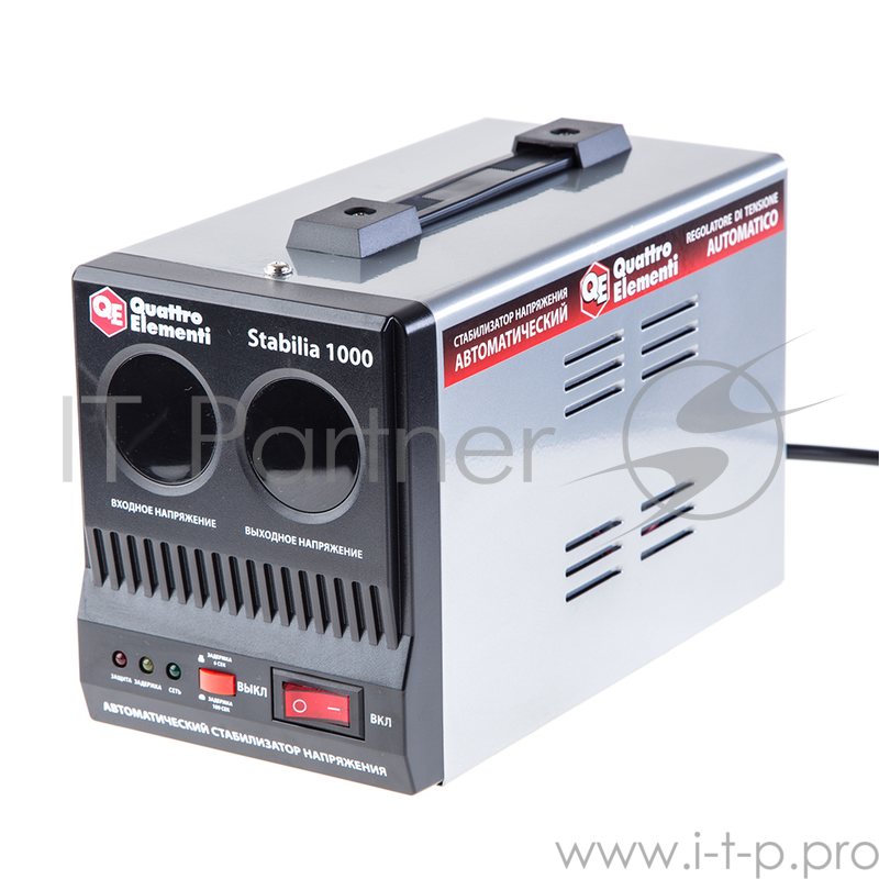 Стабилизатор QE Stabilia 1000 однофазный, цифровой 220В 1000ВА вх.:140-270В