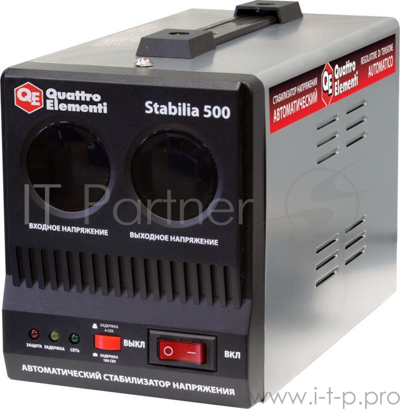 Стабилизатор QE Stabilia 500 однофазный, цифровой 220В 500ВА вх.:140-270В
