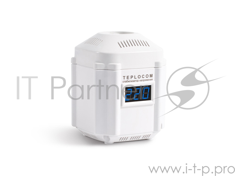 Стабилизатор TEPLOCOM ST – 222/500-И сетевого напряжения 220 в 222 ва с индикацией входного напр.