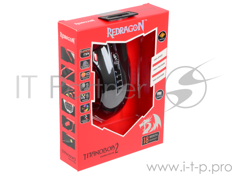 Мышь Redragon Titanoboa2 70250 {Проводная игровая мышь, лазер,10 кнопок,100-24000 dpi}