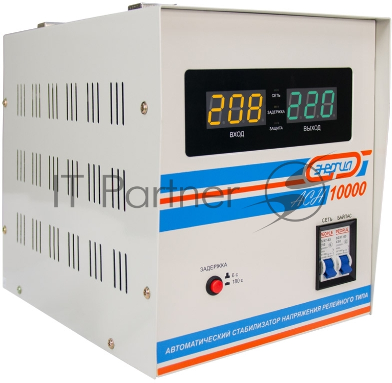 Cтабилизатор ЭНЕРГИЯ АСН-10 000 с цифр. дисплеем ВА 10000 Напряжение входа (рабочее)В 140-260 кВт7