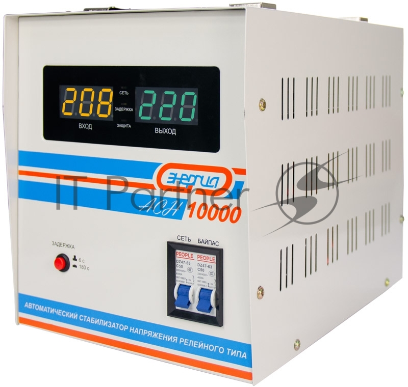 Cтабилизатор ЭНЕРГИЯ АСН-10 000 с цифр. дисплеем ВА 10000 Напряжение входа (рабочее)В 140-260 кВт7