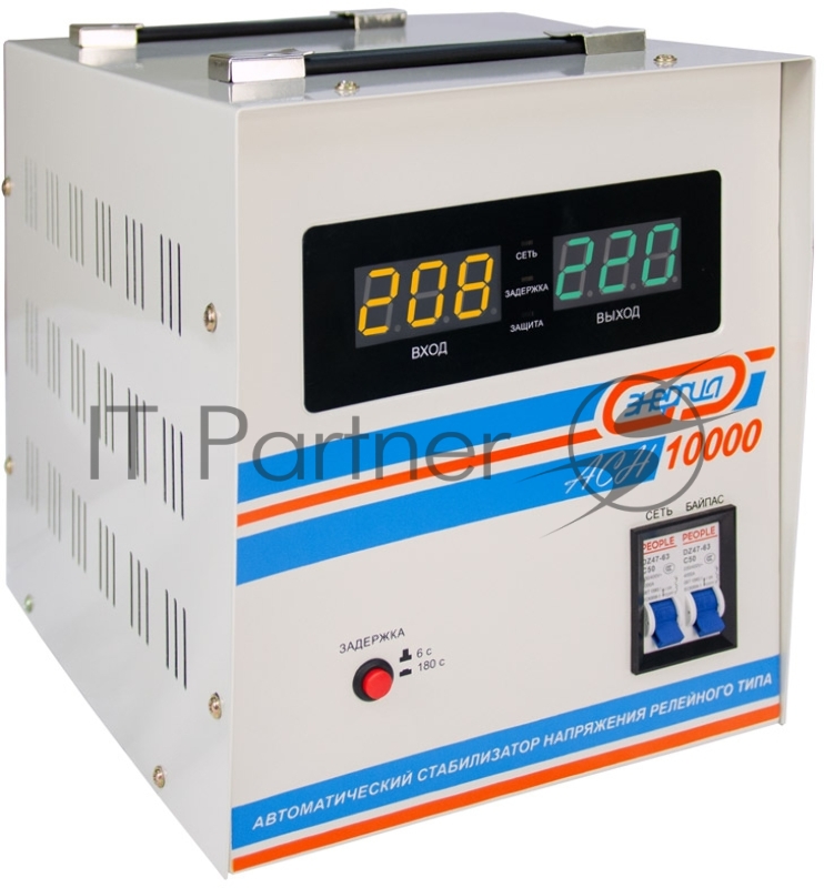 Cтабилизатор ЭНЕРГИЯ АСН-10 000 с цифр. дисплеем ВА 10000 Напряжение входа (рабочее)В 140-260 кВт7