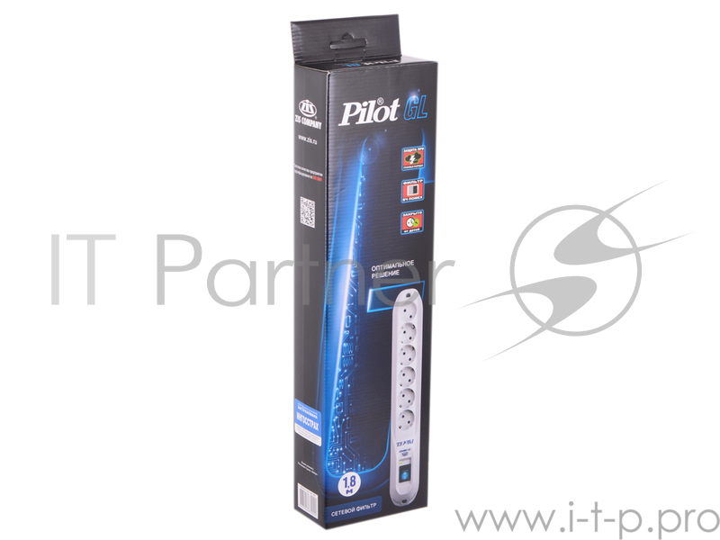 Сетевой фильтр ZIS Фильтр Pilot - GL {5 евро, 1 росс.} 1.8 м {арт.004 -GL-6}