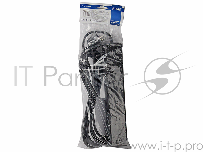 Сетевой фильтр SVEN Фильтр Optima Base 5.0m 5евророзеток, черный