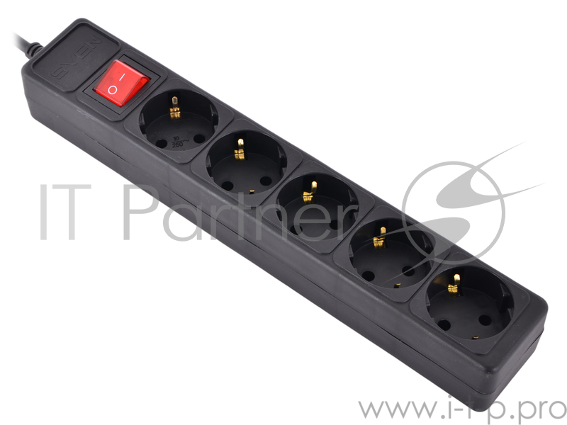 Сетевой фильтр SVEN Фильтр Optima Base 5.0m 5евророзеток, черный