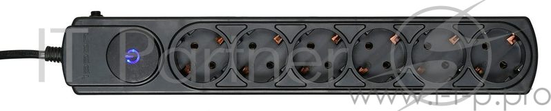 Сетевой фильтр Ippon BK212 1.8м (6 розеток) черный (коробка)