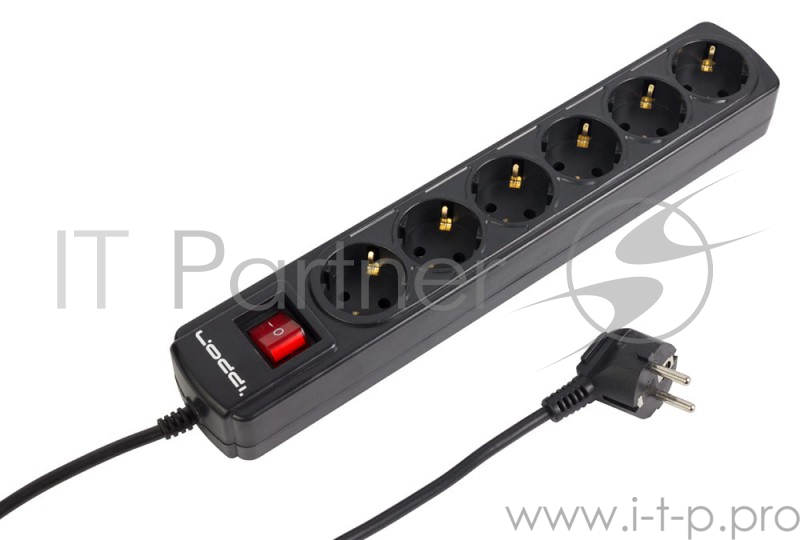 Сетевой фильтр Ippon BK252 5м (6 розеток) черный (коробка)