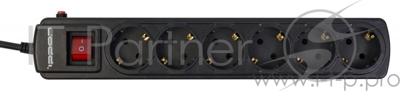 Сетевой фильтр Ippon BK252 5м (6 розеток) черный (коробка)