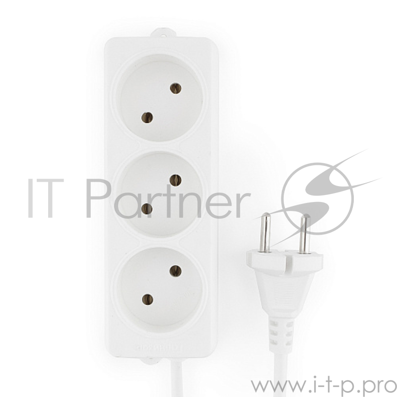 Сетевой фильтр Gembird Удлинитель Гарнизон EL-NL3-W-5, 3 розетки допустимый ток 10А, длина 5 м.