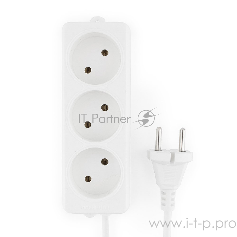 Сетевой фильтр Gembird Удлинитель Гарнизон EL-NL3-W-5, 3 розетки допустимый ток 10А, длина 5 м.
