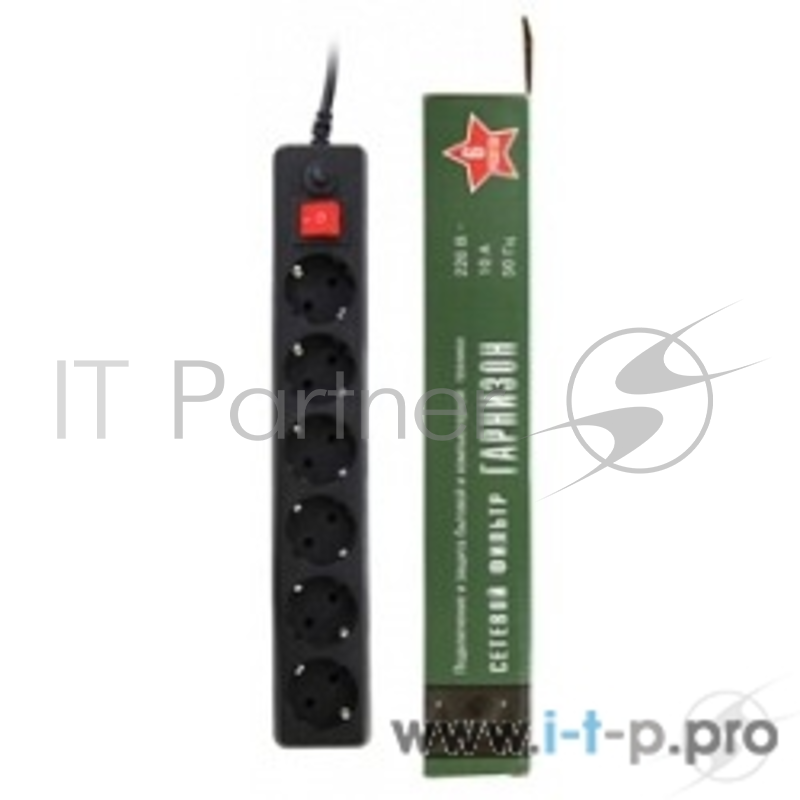 Сетевой фильтр Gembird Сетевой фильтр Гарнизон EHB-10 3.0м 6 розеток черный