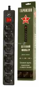Сетевой фильтр Gembird Сетевой фильтр Гарнизон EHB-10 3.0м 6 розеток черный