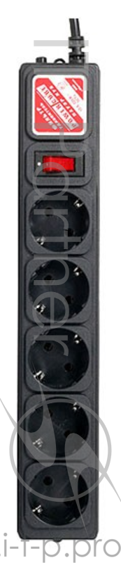 Сетевой фильтр Powercube SPG-B-10-BLACK 3м (5 розеток) черный (коробка)