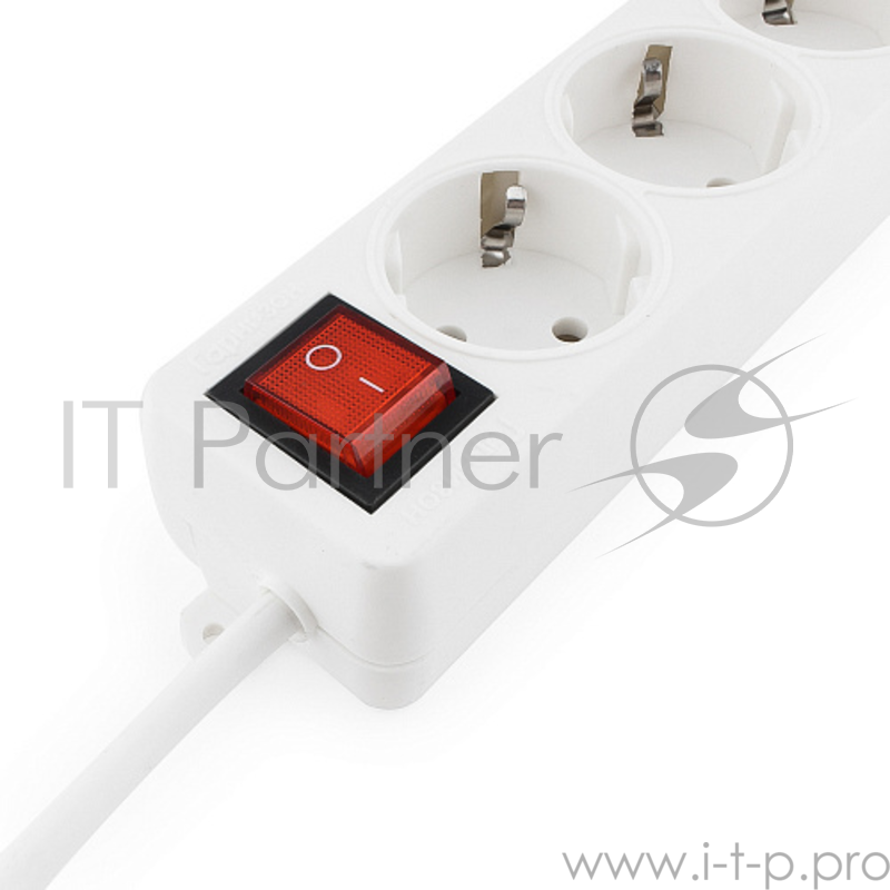 Сетевой фильтр Gembird Удлинитель Гарнизон EL-NB-G3-W-3, 3 евророзетки с выключателем и заземлением, допустимый ток 10А, длина 3м.