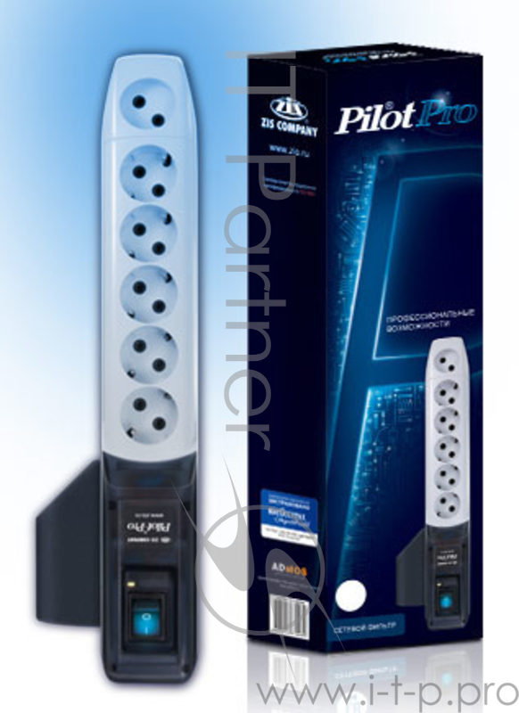 Сетевой фильтр Pilot PRO 3м (6 розеток) белый (коробка)