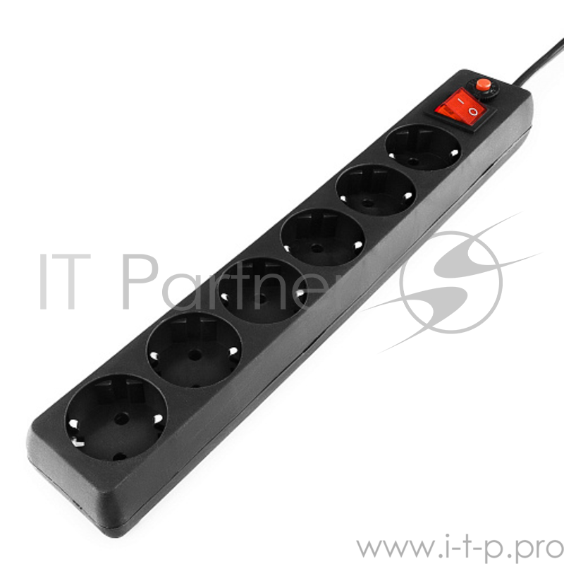 Сетевой фильтр Гарнизон ЕНB15 5,0 м, 6 розеток ЧЕРНЫЙ