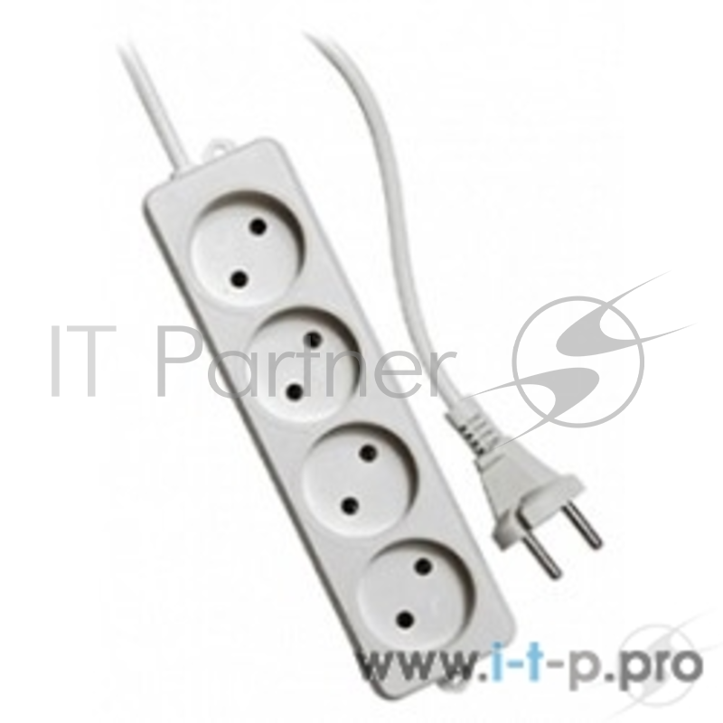 Сетевой фильтр Gembird Удлинитель Гарнизон EL-NL4-W-2, 4 розетки допустимый ток 10А, длина 2 м.