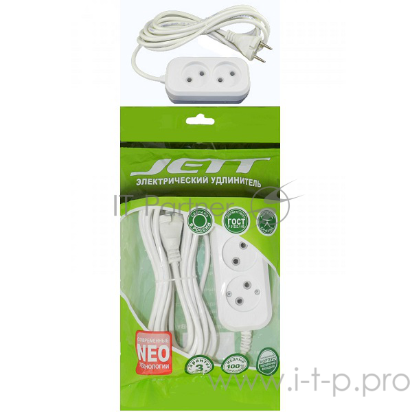 Удлинитель ДЖЕТТ РС-2 без з/м, 2р*5м ( провод ПВС 2х0,75 )155-105