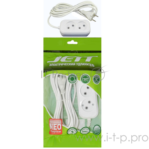 Удлинитель ДЖЕТТ РС-2 без з/м, 2р*7м ( провод ПВС 2х0,75 ) 155-107