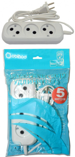 Удлинитель ОБИХОД РС-3 ( ШВВП ) 3*5 м (60) 150-505