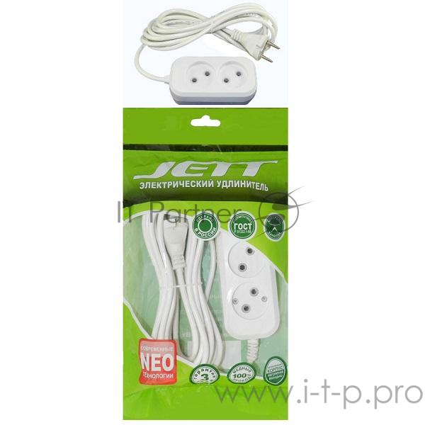 Удлинитель ДЖЕТТ РС-2 без з/м, 2р*3м ( провод ПВС 2х0,75 ) 155-103