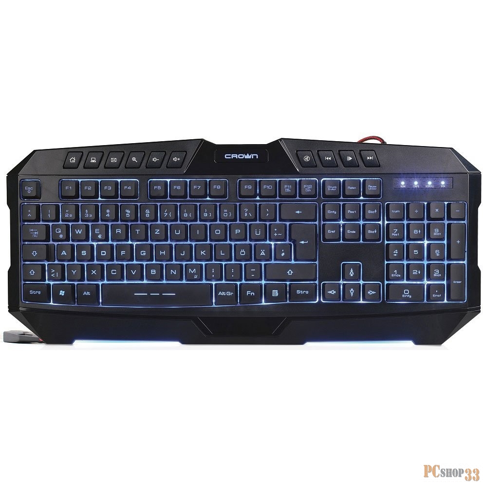 Клавиатуры, Манипуляторы CROWN CMKG-402 CM000001853 Игровая проводная клавиатура с подсветкой