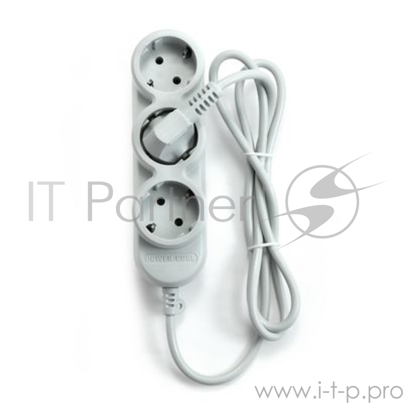 Сетевой фильтр PowerCube Удлинитель бытовой (PC-Y-4-32-1,5) 10А, 1,5м, 3 роз.с/з+2 роз.б/з,2200Вт, 0,75мм2