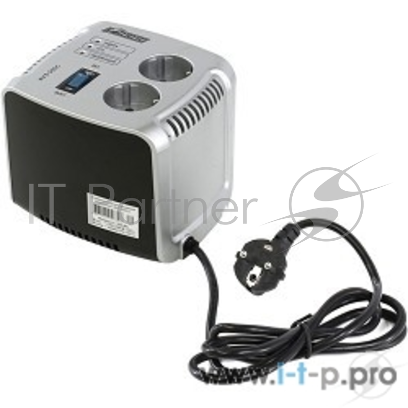 Сетевой фильтр Powerman Стабилизаторы напряжения AVS 1000 C BlackSilver (1000ВА,5А,КПД 98%,без индикации,настольный)