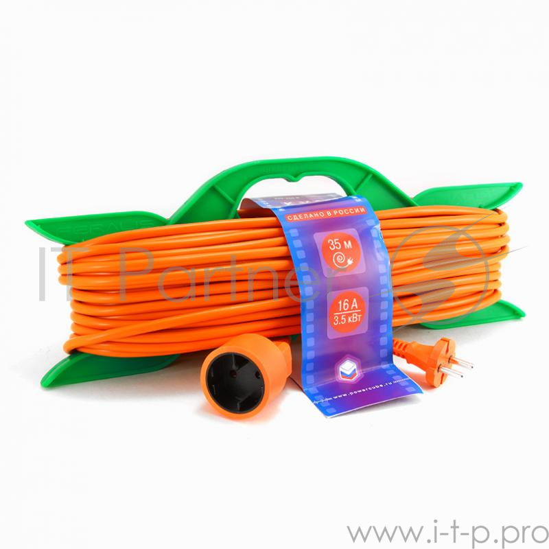 Сетевые фильтры PowerCube Удлинитель на рамке (PC-B1-R-15) 16А, розетка, 15 м. 2*1.50мм2, оранжевый