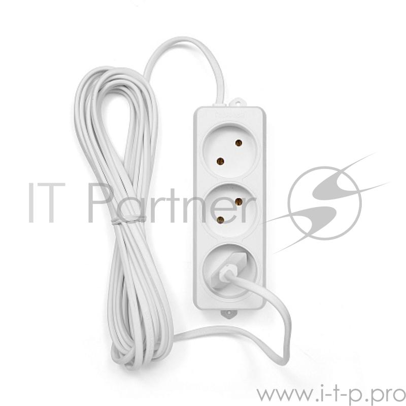 Удлинитель Гарнизон EL-E3-W-5, 3 розетки допустимый ток 6А, длина 5м