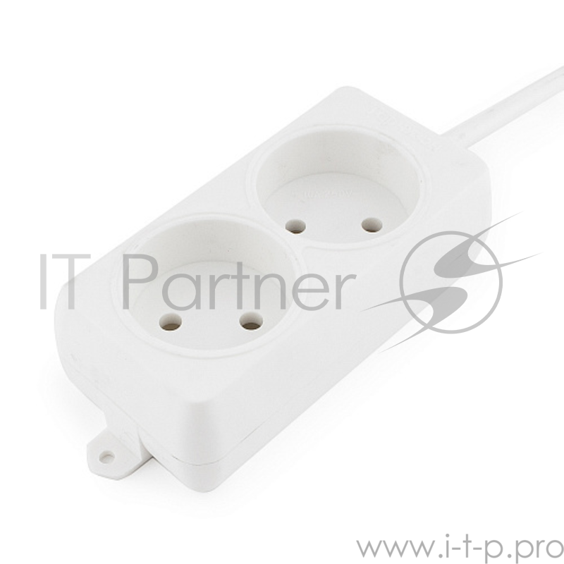 Сетевые фильтры Gembird Удлинитель Гарнизон EL-NL2-W-5, 2 розетки, допустимый ток 10А, длина 5м.