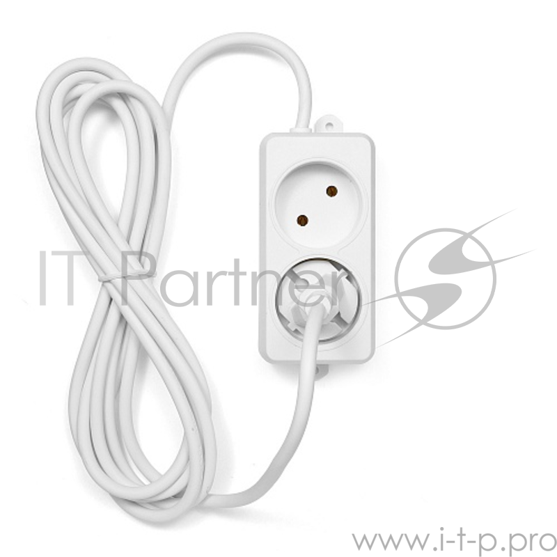 Удлинитель Гарнизон <3 м> белый (2 розетки, 10А, EL-NL2-W-3)