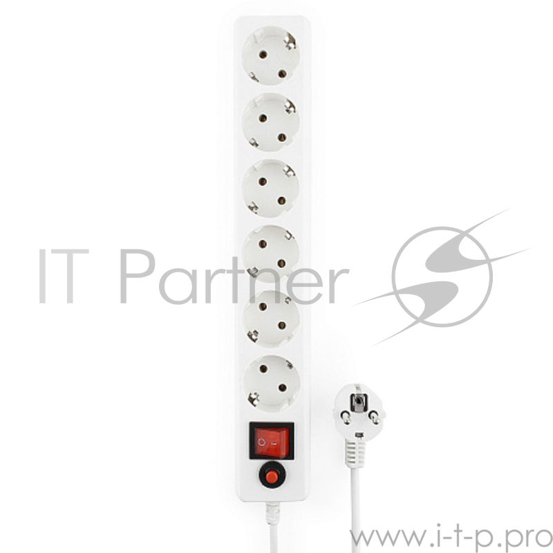 Сетевой фильтр Гарнизон ЕНW-10 3.0 м 6 розеток белый.