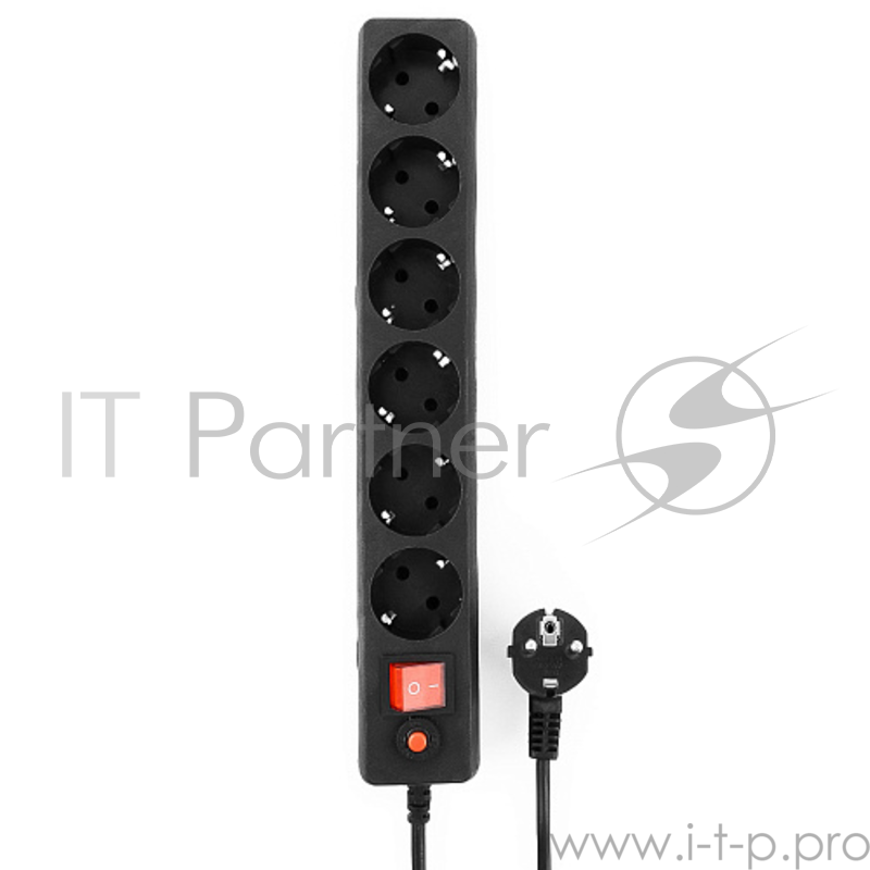 Сетевой фильтр Гарнизон ЕНВ-6 1.8м 6р черный