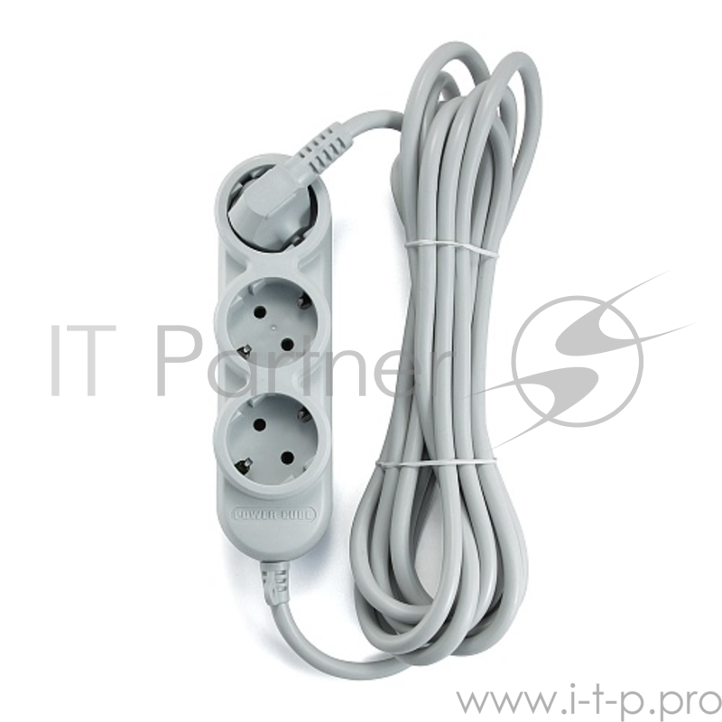 Бытовой удлинитель PowerCube, 3+2 розетки, 2200 Вт, 10 А, 5.0 м