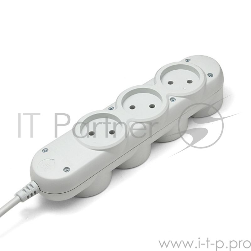 Бытовой удлинитель PowerCube, 4+3 розетки, 2200 Вт, 10 А, 3.0 м