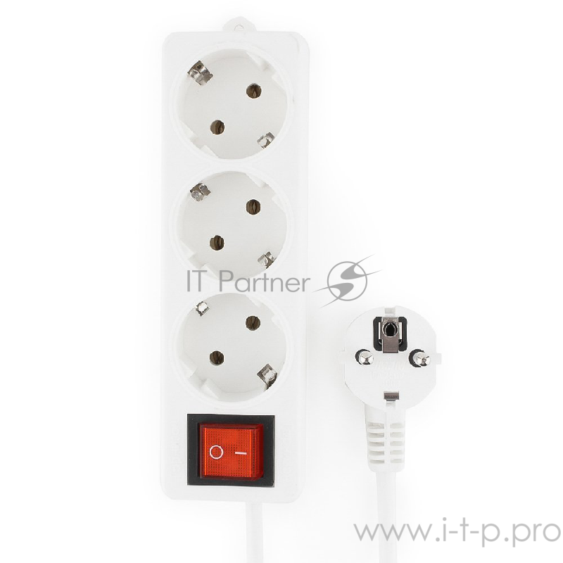 Удлинитель Гарнизон ELB-G3-W-3, 3 евророзетки с выключателем и заземлением, допустимый ток 16А, длина 3м.