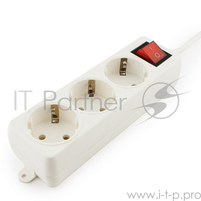 Удлинитель Гарнизон ELB-G3-W-5, 3 евророзетки с выключателем и заземлением, допустимый ток 16А, длина 5м.