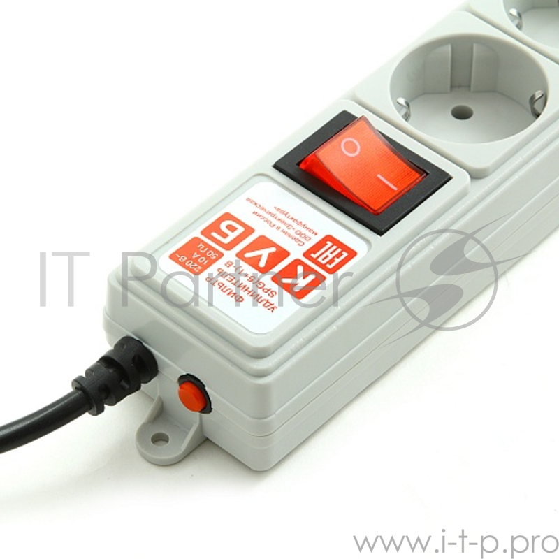 Фильтр-удлинитель Power Cube 3,0 м 6 розеток (серый) 10А/2,2кВт