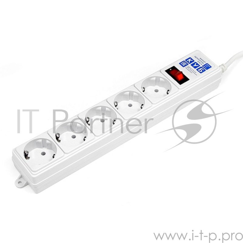 Фильтр-удлинитель Power Cube B 1,9 м 5 розеток (белый) 10А/2,2кВт