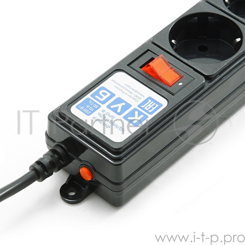 Фильтр-удлинитель Power Cube B 1,9 м 5 розеток (черный) 10А/2,2кВт