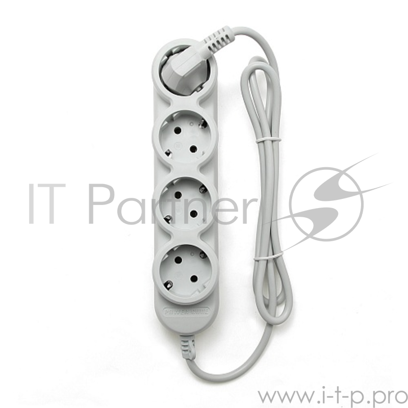 Бытовой удлинитель PowerCube, 4+3 розетки, 3500 Вт, 16 А, 1.5 м
