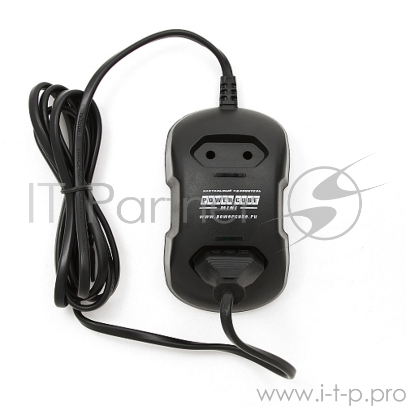 Настольный удлинитель Power Cube, 2 розетки, черный,1.8 м. 2,5А/500Вт