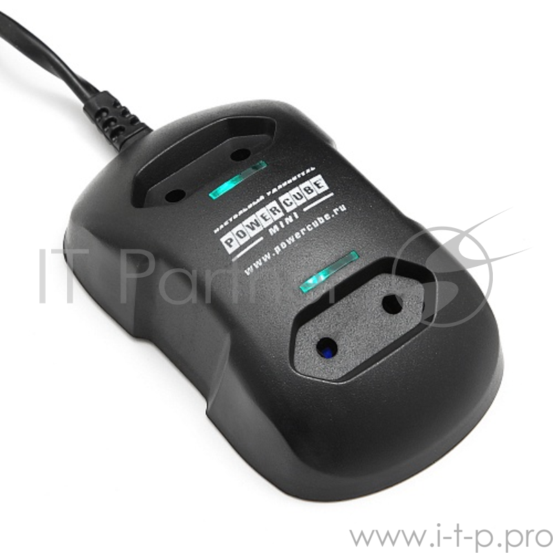 Настольный удлинитель Power Cube, 2 розетки, черный,1.8 м. 2,5А/500Вт