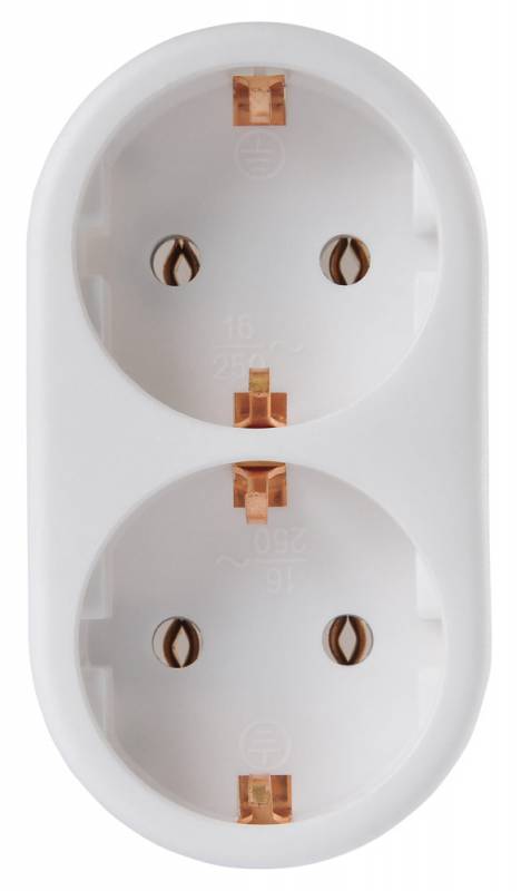 Сетевой разветвитель Buro BU-PS2G-W (2 розетки) белый (пакет ПЭ)