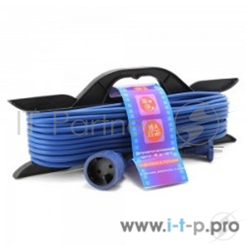 Сетевые фильтры PowerCube Шнур-удлинитель (PC-B1-F-30-R) 16А/3,5 кВт, 1 розетка, 30м, морозостойкий, на рамке