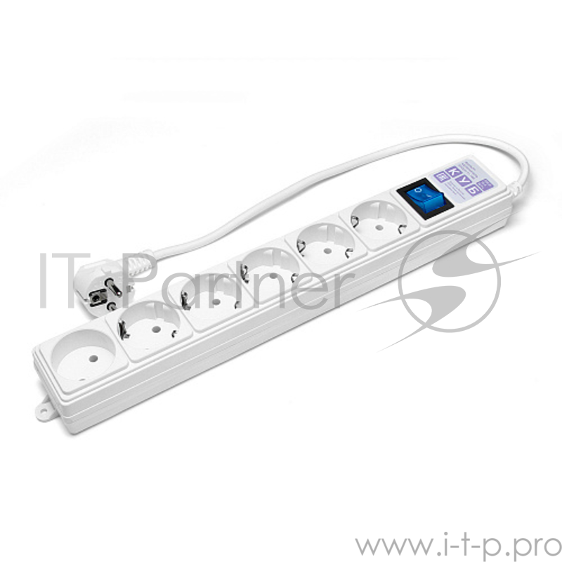 Фильтр-удлинитель Power Cube 0,5 м 6 розеток (серый) 16А/3,5кВт