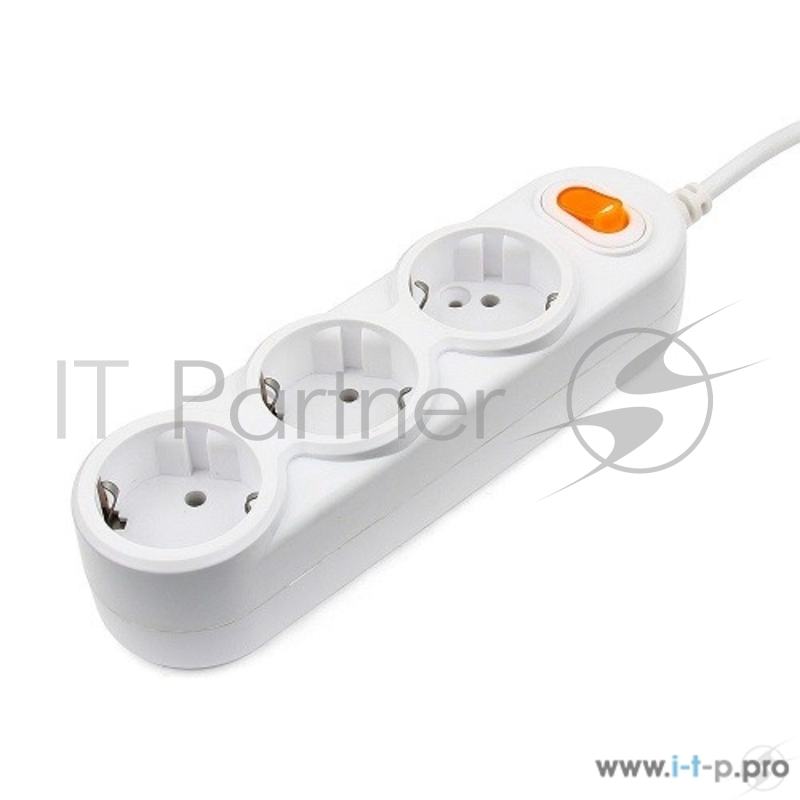 Бытовой удлинитель PowerCube, 3 розетки с выкл., 2200 Вт, 10 А, 1.5 м