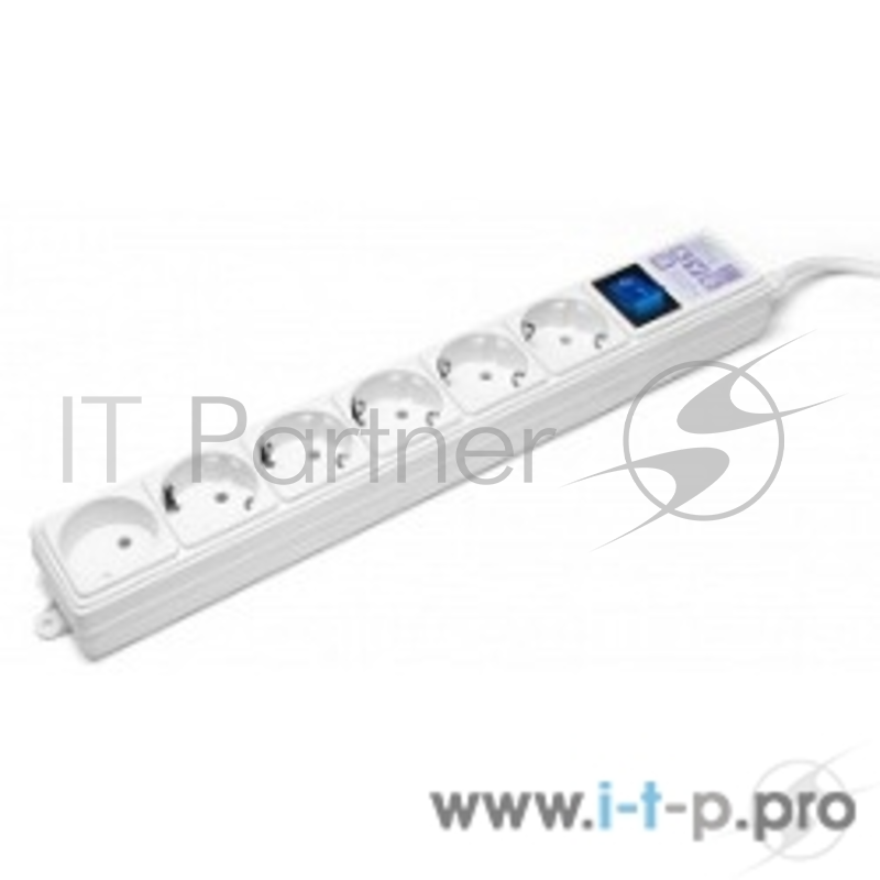 Сетевой фильтр PowerCube Фильтр-удлинитель (SPG(5+1)-16B-5M) 6 розеток, 5м,16А/3,5кВт, белый